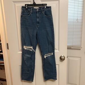 Abercrombie & Fitch Blue Cropped Jeans